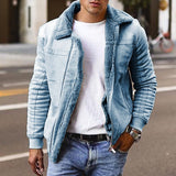 Fongt Fur One T-Shirt Station Winter Warm Jacket Coat Imitation Leather Velvet Men's Coat