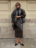 Fongt 2025 New Temperament Casual Bright Collar Jacket Jacket Skirt Suit