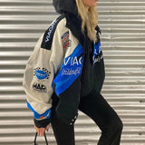 women's jacket spring 2022 Oversized Woman Baseball Women's spring Jacket Long Sleeve Bomber Jackets Letter Print Casual