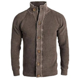 Fongt Men's Autumn And Winter Long-Sleeved Knit Shirt R-Neck Cardigan Sweater Jacket