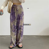 Tie-dye Casual Pants 2022 New Summer Women's Loose Wide-leg Pants Trousers High-waist Straight-leg Pants Joggers