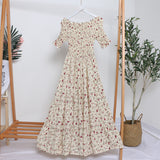Small Broken Flower Dress Women's New Summer Korean Version Of The Holiday Wind Shoulder Tight In The Chest To Grow Cake