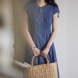 Fongt Red Design Sense Of A Small Gentle And Comfortable French Buckle Round Neck-Up Dress Temperament Thin Dress