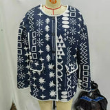 New Autumn And Winter 2024 Women's Wear Medium And Long Printed Cotton Jacket-Outfit