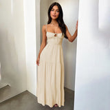 Fongt Sling Strip A Swing Holiday Style Dress 2024 New Temperament Strap To The Waist