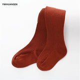 0 to 6 Yrs Cotton Double Needle Tights For Children Spring Autumn Winter Pantyhose Boys Girls Solid Candy Color