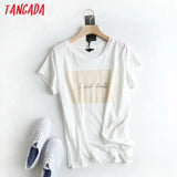 women print white cotton T shirt short sleeve O neck tees ladies casual tee shirt street wear top