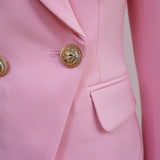 QUALITY 2023 New Fashion Designer Blazer Women's Slim Fitting Metal Lion Buttons Double Breasted Blazer Jacket Baby