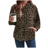 Fongt Blouse Coat Women's Spring And Autumn Leopard Print Retro Temperament Casual Blouse