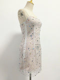 Small Design Dress Women 2025 Summer New Fashion Trend Stud Drill Mesh Yarn Short Sling