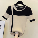 Sweater Short sleeve o-neck Soft Knit sweater