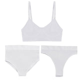 Bra Set Women Underwear Sexy High Waist Bodyshaper Briefs Thong Panties Female Bralette Lingerie Basic Top Active