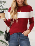 Fongt Wish Autumn And Winter Explosion Women's Clothing Women's Knitted Long-Sleeved Color Repair Body