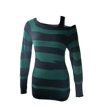 Dress Off Shoulder Punk Gothic Witchy Clothes Women Striped Long Sleeve Knitted Dress y2k Dark Academia