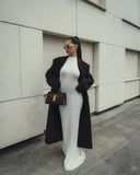 Knitted Turtleneck Pleated Tank Maxi Dress-Outfit