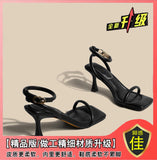Fongt Silver High-Heeled Women's Fine Heel Summer With A French-Style Dress With Roman Sandals Female Stepping Shit