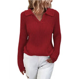 Fongt 2025 New Sweater Collar Collar Knitted Sweater Female