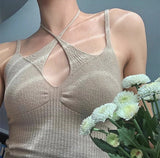 Knit Double Strap Top-Outfit