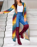 Autumn And Winter Women's Wear New Long-Sleeved Printing Long-Style Leisure Long-Style Coat-Outfit
