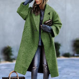 Women's Thick Warm Wool Blends French Style Elegant Long Coats Jackets Overcoats Female Oversized Women Winter