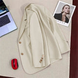 Fongt And Autumn Suit Jacket Female Small Man 2024 Spring And Autumn New Korean Version Temperament Goddess Fan Small Leisure Small Suit-Outfit