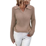 Fongt 2025 New Sweater Collar Collar Knitted Sweater Female