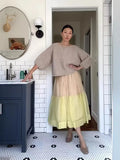 Fongt Women's Clothing Splicing Cake Skirt Long Half-Body Skirt