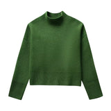 Spring Style Loose Rib Sweater 5755007 Knitted Half Skirt Suit-Outfit