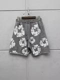 2024 New Black And Gray Printed Shorts For Men And Women With High Quality Rope Shorts-Outfit