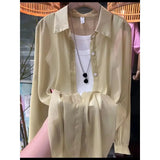 Fongt New Fashion Clothes Beaded Sunscreen Women Loose Lantern Sleeve Shirt Senior