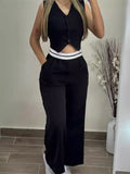 Fongt The Summer Of 2024, Cross Into Women's Wear Matching Waist Head Stitching Commuter Leisure