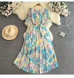 Fongt New Seaside Holiday Dress Women Spring And Autumn 2025 New Sexy V Receive Lanky Models