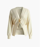 Fongt Women's Explosive Minimalist Fashion V-Neck Button Knitted Cardigan