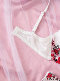 White Patchwork Lingerie Set-Outfit