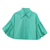 Fongt Sleeves Loose Open-Sleeve Shirt Top 2025 Spring New Women's Clothing E48720