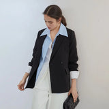 Office Ladies Casual White Blazer Women Spring Black Oversized Blazer Jacket Female Elegant Business Short Green