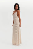 White Polka Dot Strappy Midi Dress-Outfit