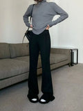 Flared Pants for Women Casual Fashion Thickened Warm White Pants Cashmere Solid Loose Autumn/Winter New Woman