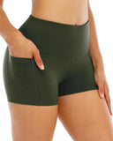 Women's High-Waisted Yoga Three-Point Belt Pocket Running Training Tight Quick-Dry Elastic Fitness Shorts-Outfit