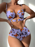 2022 Hard Cup Hollow Hollow Split High-Waist Swimsuit Bikini