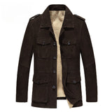 Fongt Stand Men's Coat Fur Velvet Artificial Wool Jacket Cold Anti-Freeze Thick Coat