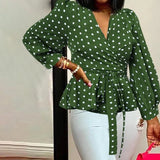 Deep V-Neck Leopard Print Belted Fashion