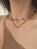 2pcs Y2K Beaded Necklace-Outfit