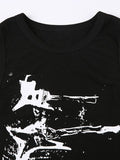 ribbed crop tank top with guitar