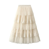 Fongt Skirt Half Dress Women's Summer 2025 New High-Rise Thin Sand Skirt High-End Yarn Skirt 0208