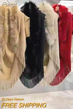 Collar Winter Shawls And Wraps Bohemian Fringe Oversized Womens Winter Ponchos And Capes Batwing Sleeve