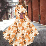 Fongt Spring New Digital Print Dress Dress Holiday Dress Women's