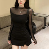 Fongt Casual Crew Neck Long Sleeve Bodysuit