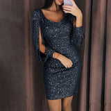 Sleeves Short Evening Party Wrap Hip Package