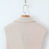 Fongt Temperament Casual Suit Vest Suit 2025 Summer Sleeveless Wrap Wearing Short-Carved Vest Folded Trousers Woman